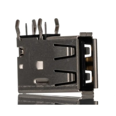 Molex Right Angle Through Hole Female USB Type A Connector USB 2.0 1 Port 1.5A Current Rating 30V 48204-0001