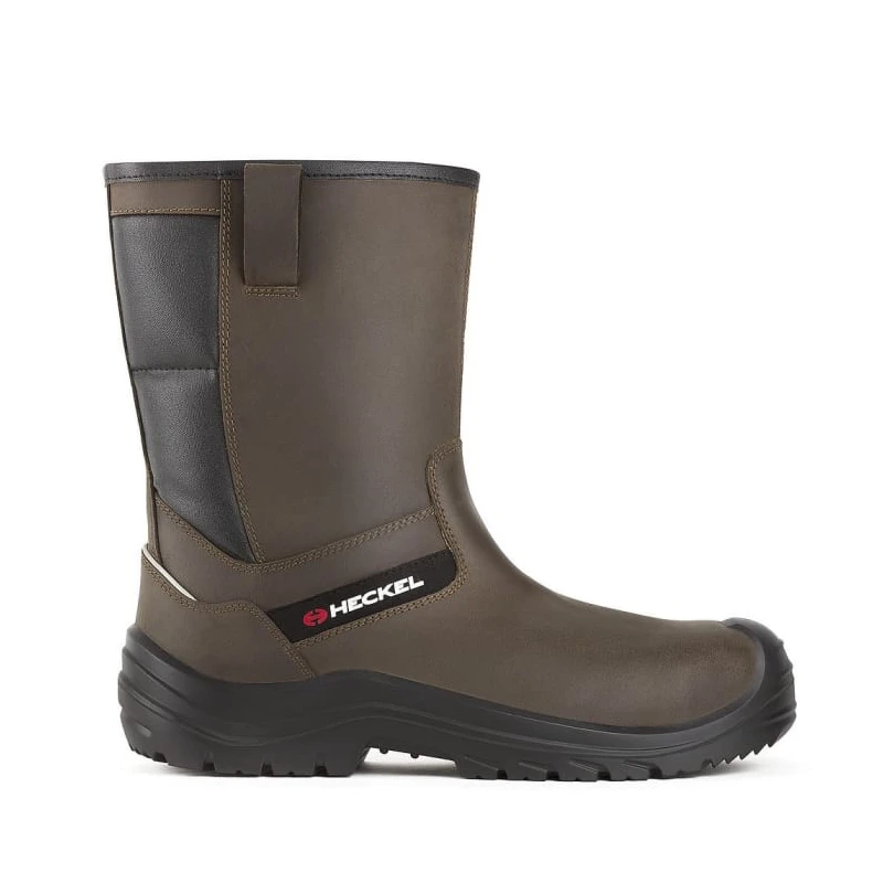 Heckel Brown Leather Pull-On Ankle Safety Boots Composite Toe Cap EN ISO 20345 SR 6275338