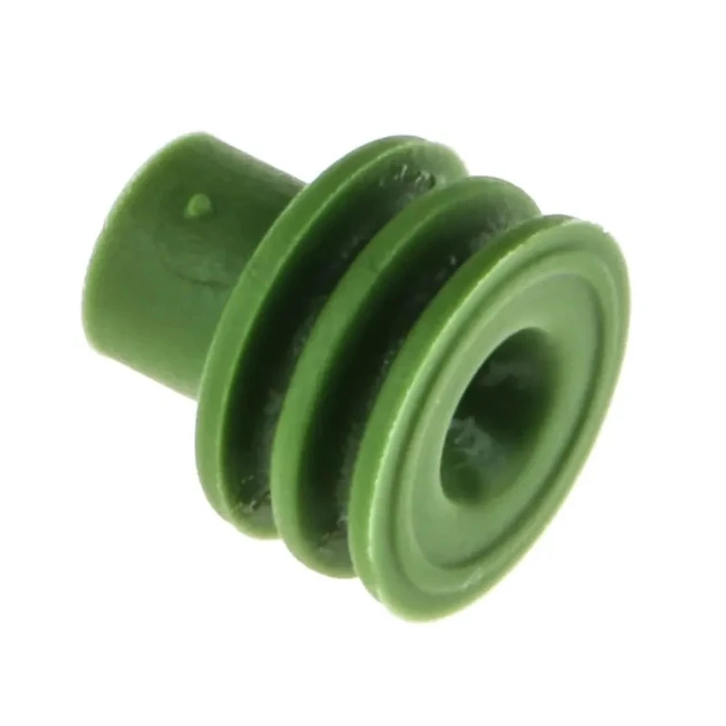 Delphi Automotive Connector Seal Metri-Pack Male Cable Seal Plug-In Green Silicone 7.5x7.5x7.25mm 15324982