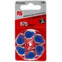 RS PRO Zinc Air Button Battery PR44, 1.4 V, 650 mAh Capacity, 11.6 mm Diameter, Pack of 6 PR44