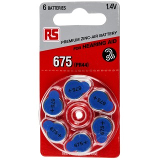 RS PRO Zinc Air Button Battery PR44, 1.4 V, 650 mAh Capacity, 11.6 mm Diameter, Pack of 6 PR44