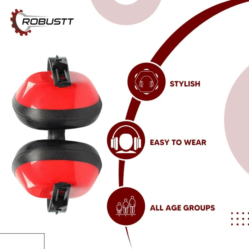 Buy Robustt Red Black Earmuffs Pack of 5 at Best Prices
