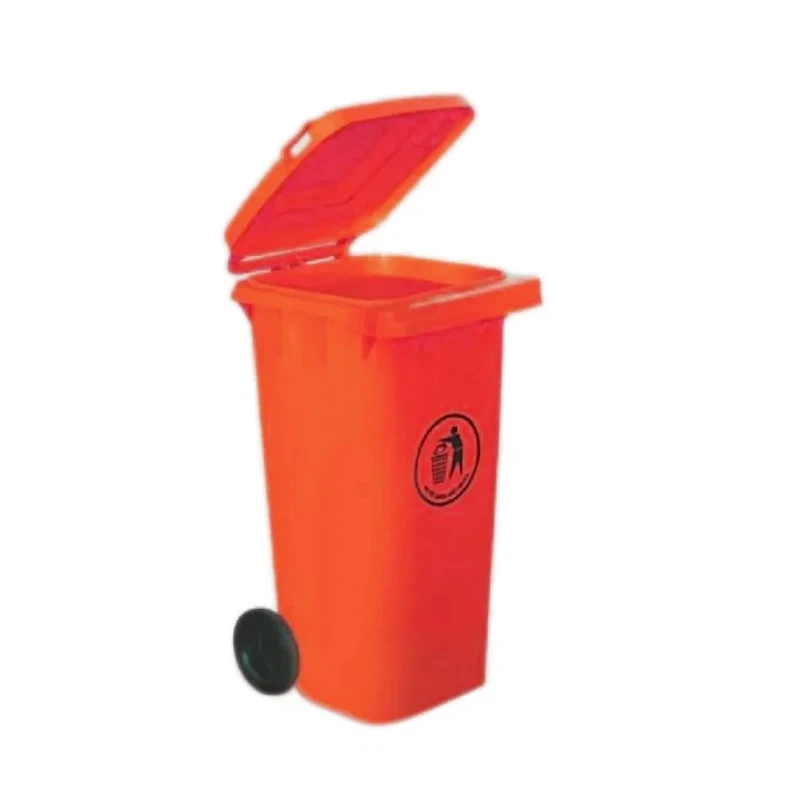 RS PRO 120L Red Flip Polypropylene Dustbin with Wheels 935mm Height 480mm Width 560mm Depth 236-4387