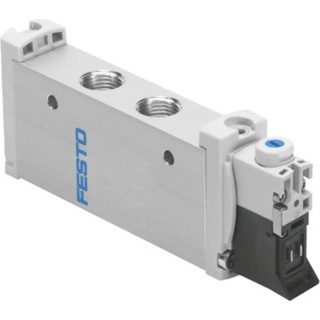 Festo Pneumatic Solenoid Valve Pilot G 1/8, 5/2 Monostable, Aluminium Alloy Body, 24V DC, 780L/min, VUVG-L14-M52-AT-G18-1P3