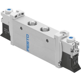 Festo Pneumatic Solenoid Valve, Pilot Actuation, G 1/8 Port Size, Aluminium Alloy Body, 24V DC, 8 VUVG-L14-T32C-AT-G18-1P3