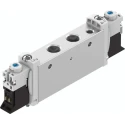 Festo Pneumatic Solenoid Valve, Pilot Actuation, G 1/8 Port Size, Aluminium Alloy Body, 24V DC, 8 VUVG-L14-T32C-AT-G18-1P3