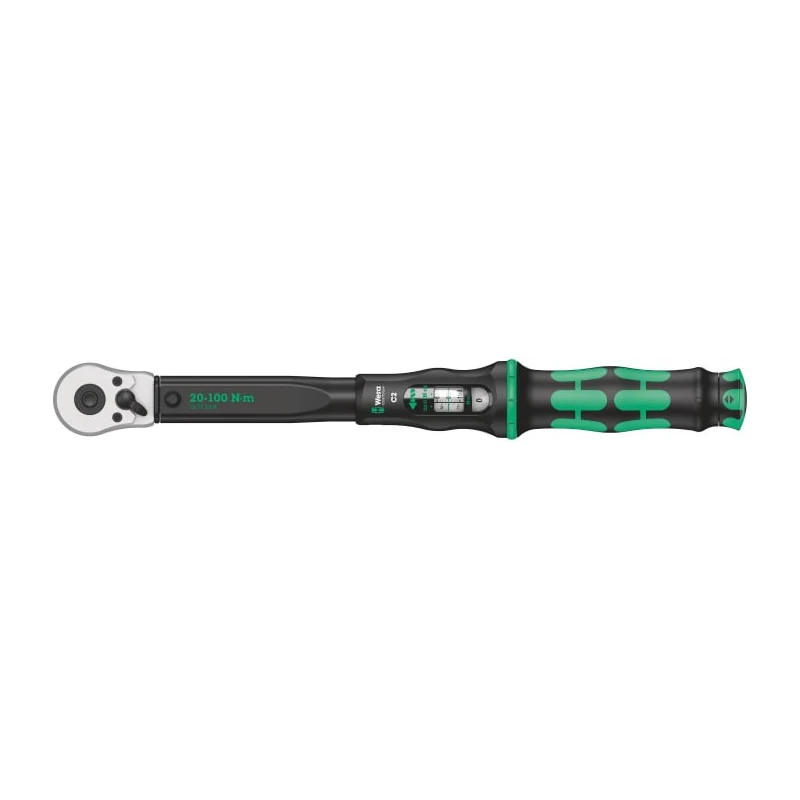 Wera Click Torque Wrench Click-Torque C 2, 20 To 100 Nm Torque Range, 1/2 in Square Drive, 405mm Length 05075621001