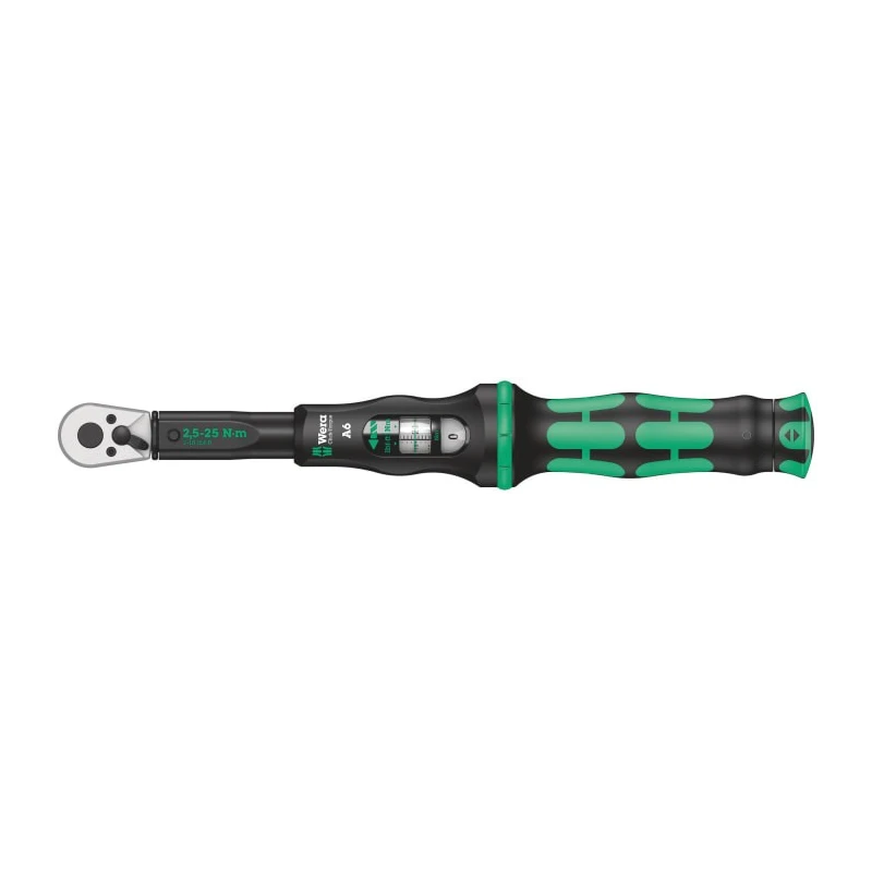 Wera Click Torque Wrench, Reversible Ratchet, 3/8 in Drive, Square Drive, 10 to 50 Nm Torque, 360mm Overall 05075610001