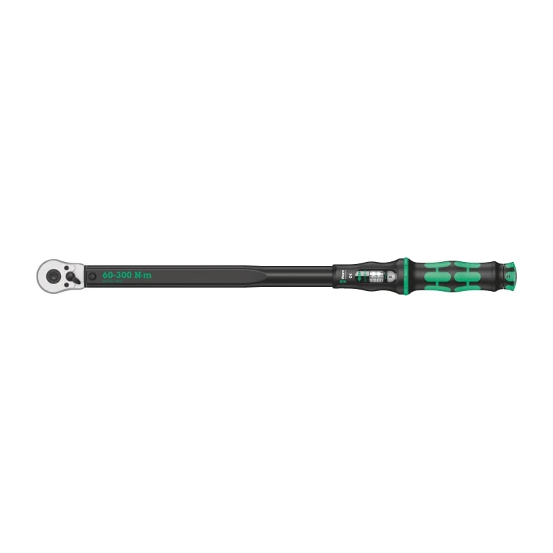 Wera Click-Torque C 4 Click Torque Wrench, 60 to 300 Nm, 1/2 in Square Drive, Reversible Ratchet, 595mm Length 05075623001