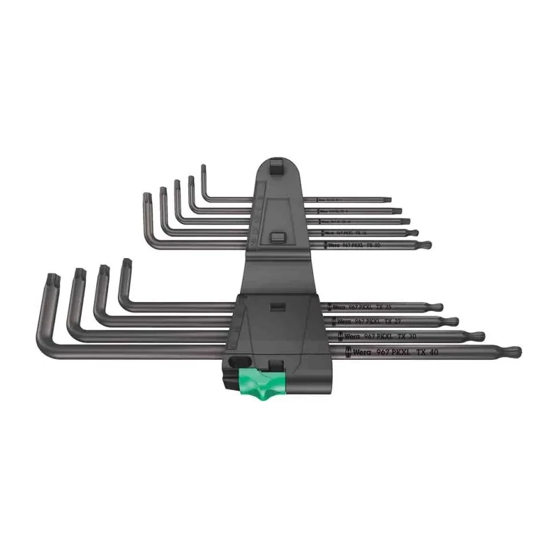 Wera 9-Piece Torx Key Set L Shape Long Arm, Black Laser Finish 05024460001