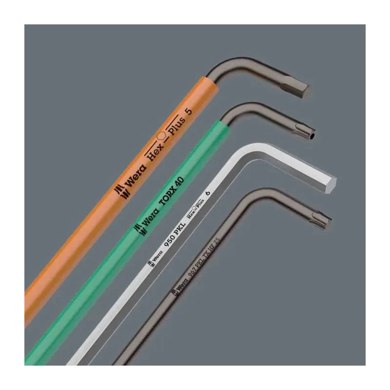 Wera 9-Piece Torx Key Set L Shape Long Arm, Black Laser Finish 05024460001