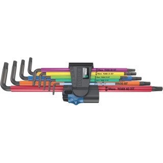 Wera 9-Piece Torx Key Set, L Shape, Long Arm, Thermoplastic Handle, Black Laser Finish 05024470001
