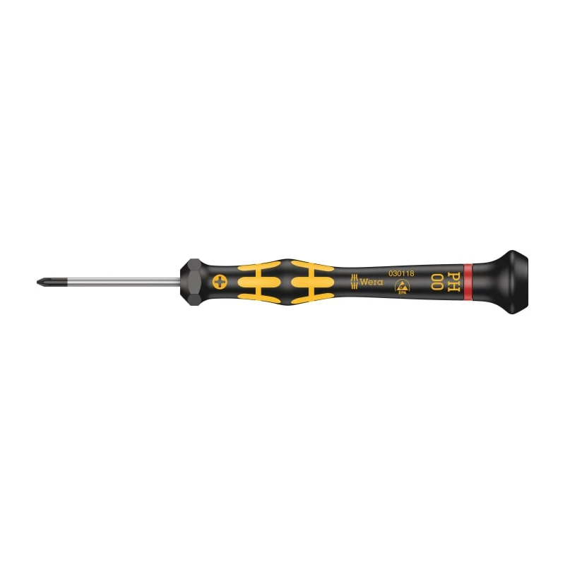 Wera Precision Screwdriver, PH00 Tip, 40 mm Blade, 137mm Overall PH00