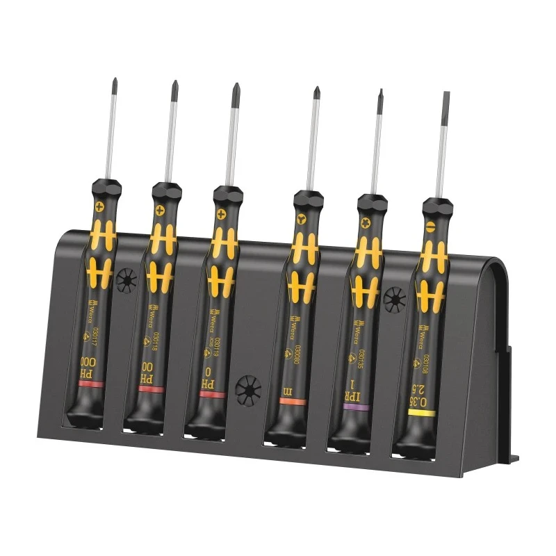 Wera Precision Screwdriver Set Microstix Phillips Slotted Torx Plus, 9-Piece ESD Safe 05030180001