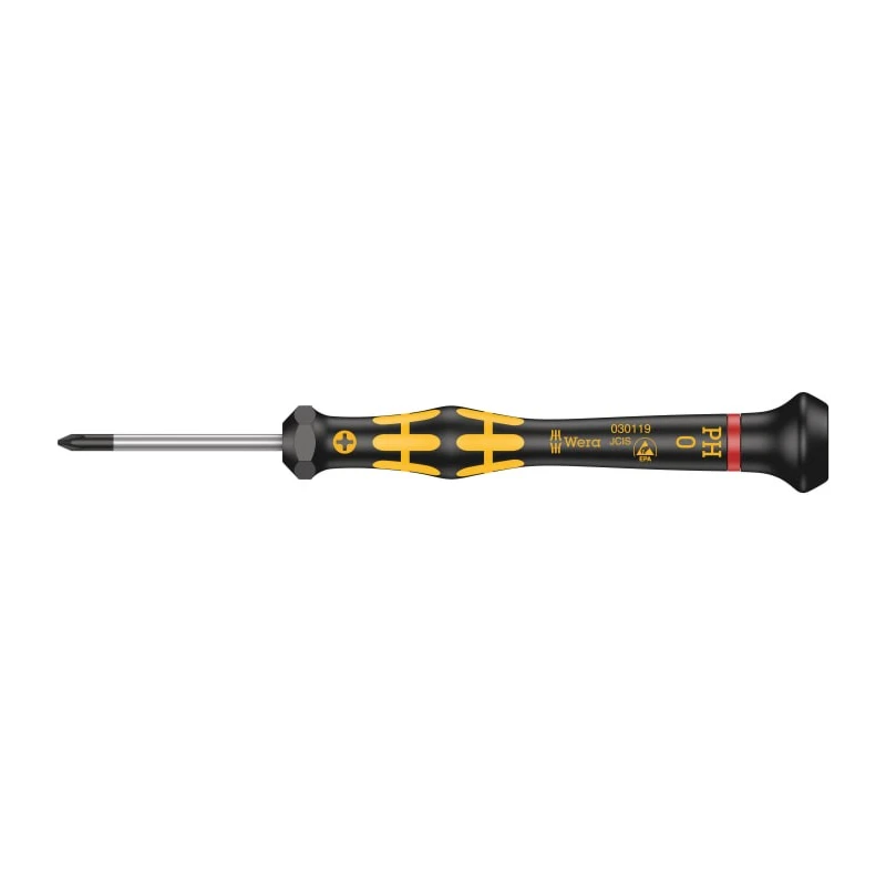Wera Precision Screwdriver, PH0 Tip, 40 mm Blade, 137 mm Overall 05030119001