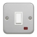 Contactum White 1 Way DP Switch 1 Gang Metal Clad 20A 250V CLA3797