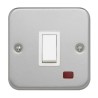Contactum White 1 Way DP Switch 1 Gang Metal Clad 20A 250V CLA3797