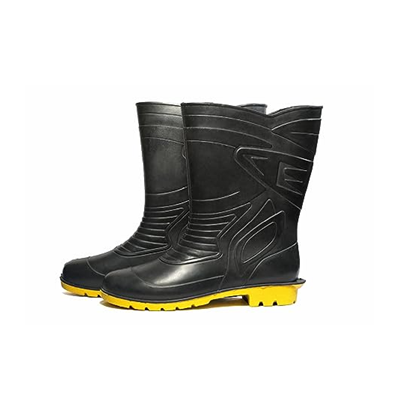 Buy Gum Boot Size 10, Black & Yellow for Industrial Safety
