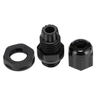 Alpha Wire FIT Wire Management Series Black Polyamide 6 Cable Gland M12 Thread Size 3-6.5 mm PMC12 BK080