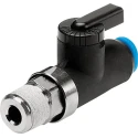 Festo Manual Pneumatic Manual Control Valve QH Series R 1/8 Thread, Maximum Flow 560 L/min, 10 bar Operating QH-QS-6-1/8