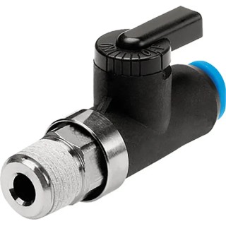 Festo Manual Pneumatic Manual Control Valve QH Series R 1/8 Thread, Maximum Flow 560 L/min, 10 bar Operating QH-QS-6-1/8