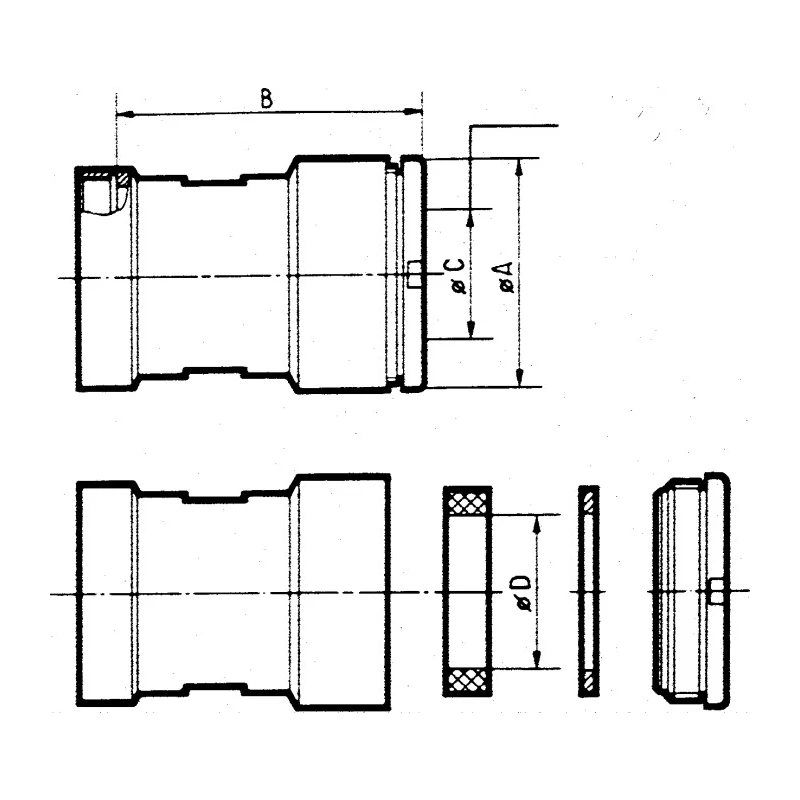 Souriau Sunbank by Eaton 840 Size 2 Straight Circular Connector Backshell Metal Housing IP65 Length 39mm 840200011