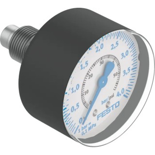 Festo 40 mm R 1/8 Threaded Pressure Gauge 0 to 4 Bar, Polybutylene Terephthalate Case, Back Entry MAP-40-4-1/8-EN