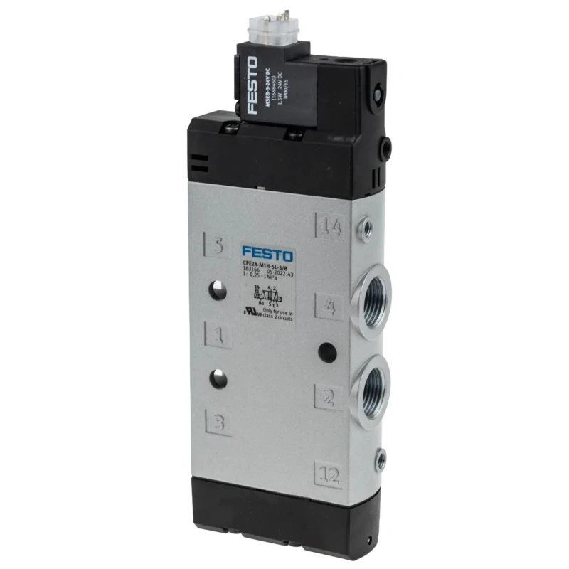 Festo Solenoid Pilot Valve Electric G CPE Series 24V DC 5/2 Function 3200 L/min Flow Rate CPE24-M1H-5L-3/8