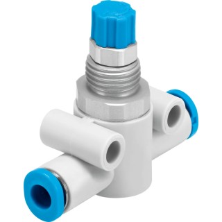 Festo GR Series Flow Controller Flow Valve 2 bar Pressure, Multiple Polymer Materials, Model GR-QS-4