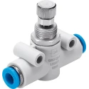 Festo GRO Series Flow Controller Flow Valve with Polyetheretherketone & Fluorelastomer Materials, Maximum Operating GRO-QS-6