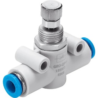 Festo GRO Series Flow Controller Flow Valve with Polyetheretherketone & Fluorelastomer Materials, Maximum Operating GRO-QS-6