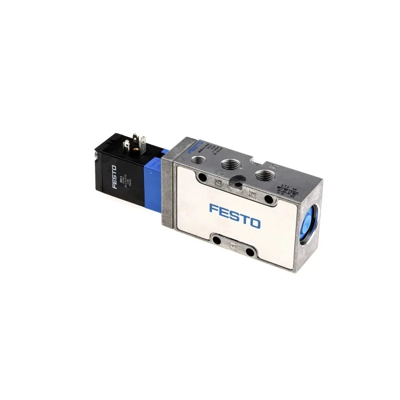 Festo Solenoid Pilot Valve Electric G 5/2 Monostable 1/4 in Port Size 24V DC Aluminum Body MVH-5-1/4-B