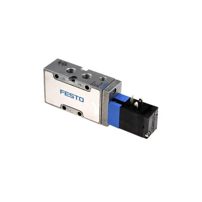 Festo Solenoid Pilot Valve Electric G 5/2 Monostable 1/4 in Port Size 24V DC Aluminum Body MVH-5-1/4-B