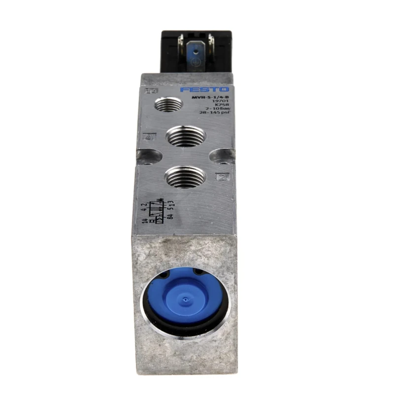 Festo Solenoid Pilot Valve Electric G 5/2 Monostable 1/4 in Port Size 24V DC Aluminum Body MVH-5-1/4-B