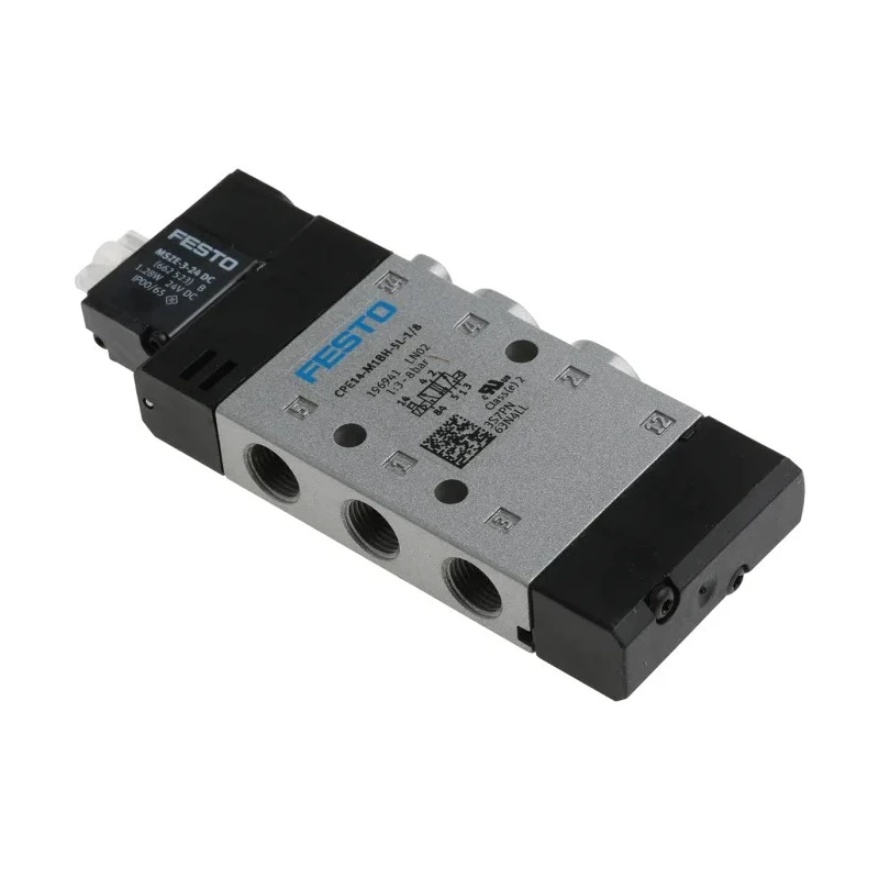 Festo Solenoid Pilot Valve Electric G 1/8 Threaded Push-in Port 5/2 Valve Function 24V DC 800L/min CPE14-M1BH-5L-1/8