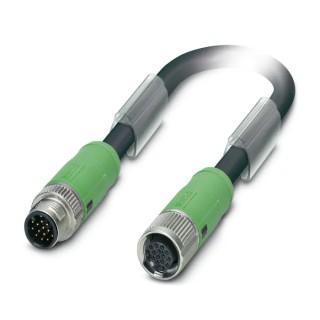 Phoenix Contact Sensor Actuator Cable Male 17 Way Straight to Female 17 Way Straight 10 m 30V 1402422