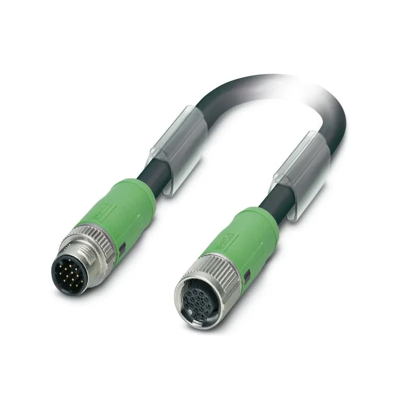 Phoenix Contact Sensor Actuator Cable Male 17 Way Straight to Female 17 Way Straight 10 m 30V 1402422