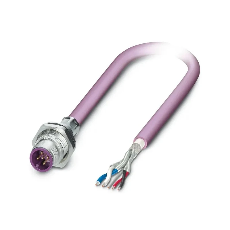 Phoenix Contact Male 5 Way Straight to Unterminated Free End Bus Cable 1m 60V Polyurethane Jacket IP65 IP67 1534436
