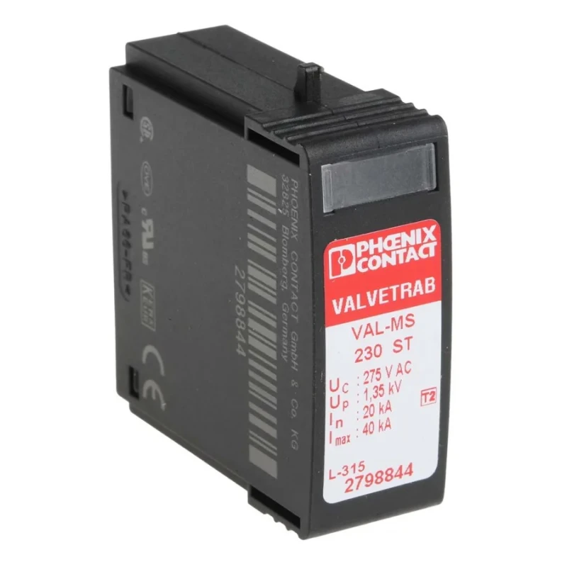Phoenix Contact Surge Protector, 40 kA, DIN Rail Mount, VAL-MS 230 ST 2798844