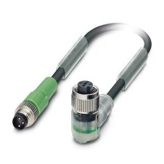 Phoenix Contact Sensor Actuator Cable Male 3 Way M12 Right Angle to Female 3 Way M8 Straight 1.5m 24V 1693380