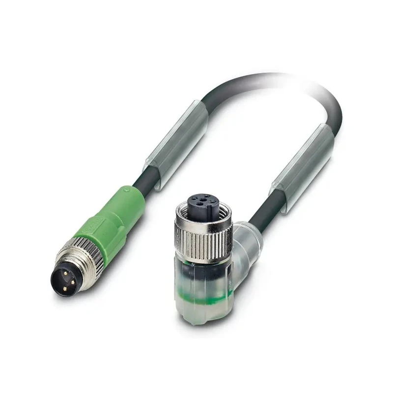 Phoenix Contact Sensor Actuator Cable Male 3 Way M12 Right Angle to Female 3 Way M8 Straight 1.5m 24V 1693380