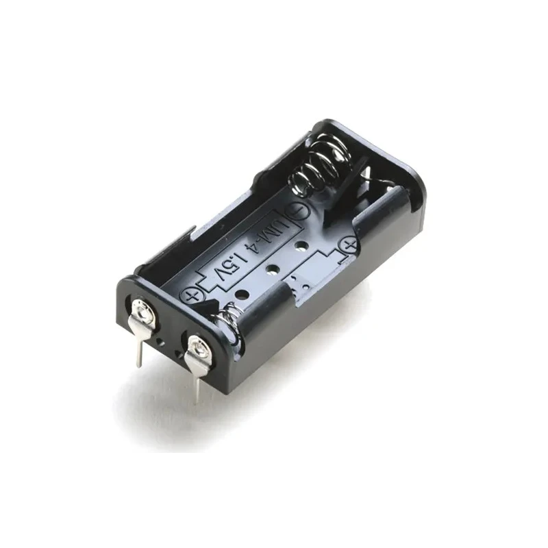 Takachi Electric Industrial AAA Battery Holder Through Hole Polypropylene Body Button and Leaf Spring Termination SN4-2PC