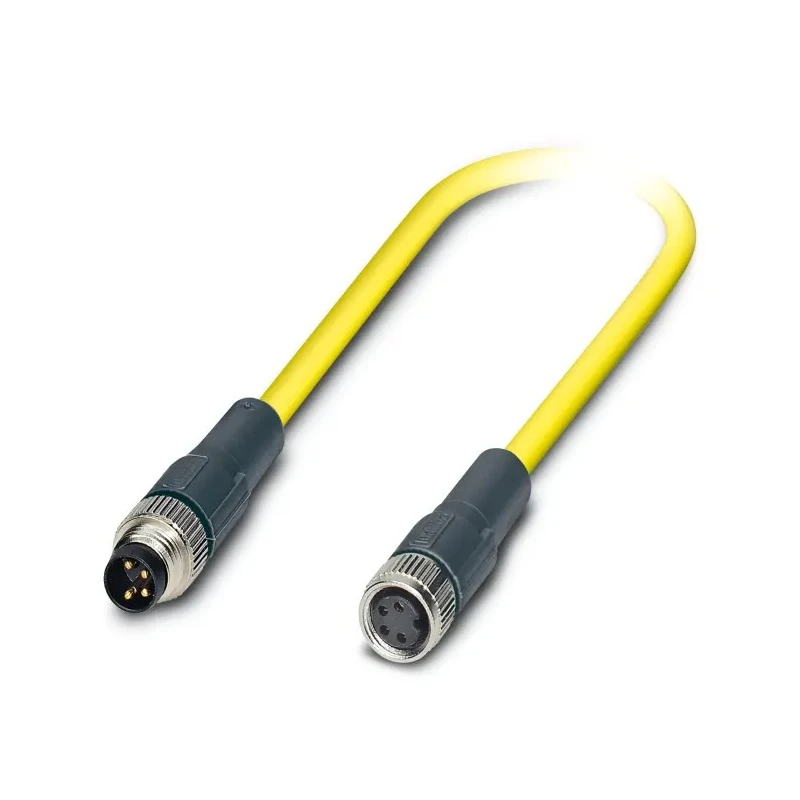 Phoenix Contact Sensor Actuator Cable Male 4 way to Female 4 way Straight 1.5m Yellow PVC 1406193