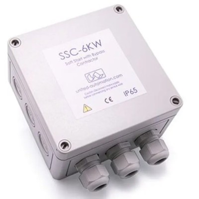 United Automation Soft Start Controller 230V AC, 6 kW, 1 Phase, IP65, Chassis and Wall Mount A403159