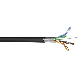 Multimedia Connect Shielded Screened Cat6a Ethernet Cable, 100 m, Low Smoke Zero Halogen Jacket, Black MMC 