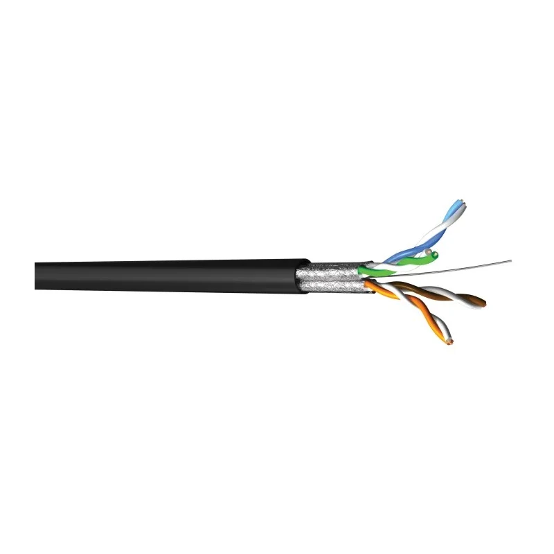 Multimedia Connect Shielded Screened Cat6a Ethernet Cable, 100 m, Low Smoke Zero Halogen Jacket, Black MMC 