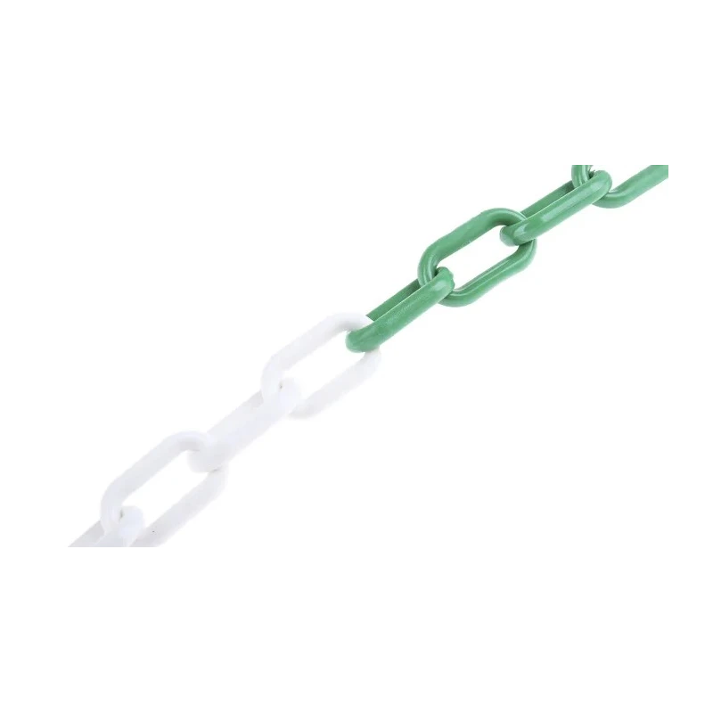 RS PRO Polypropylene Green and White Safety Barrier Chain 8mm Diameter 25m Length 175-7377