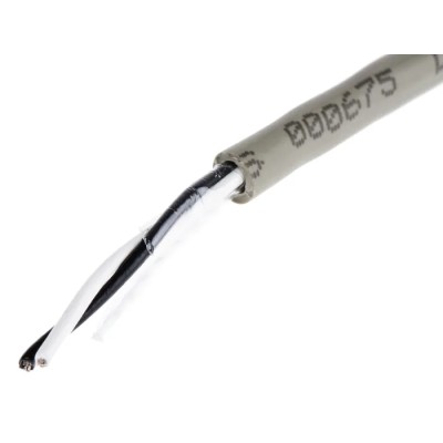 Alpha Wire Pro-Tekt Series Data Cable 1 Pairs 2 Cores 0.23 mm² 100 m Grey Sheath Polyvinyl Chloride B963011 GE033