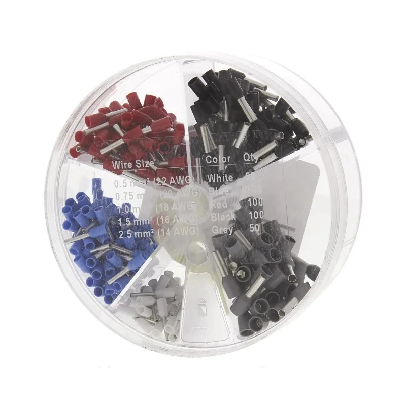 SES Sterling Bootlace Ferrule Crimp Terminal Kit with Copper Contacts, Assorted Sizes, Model 6490810000