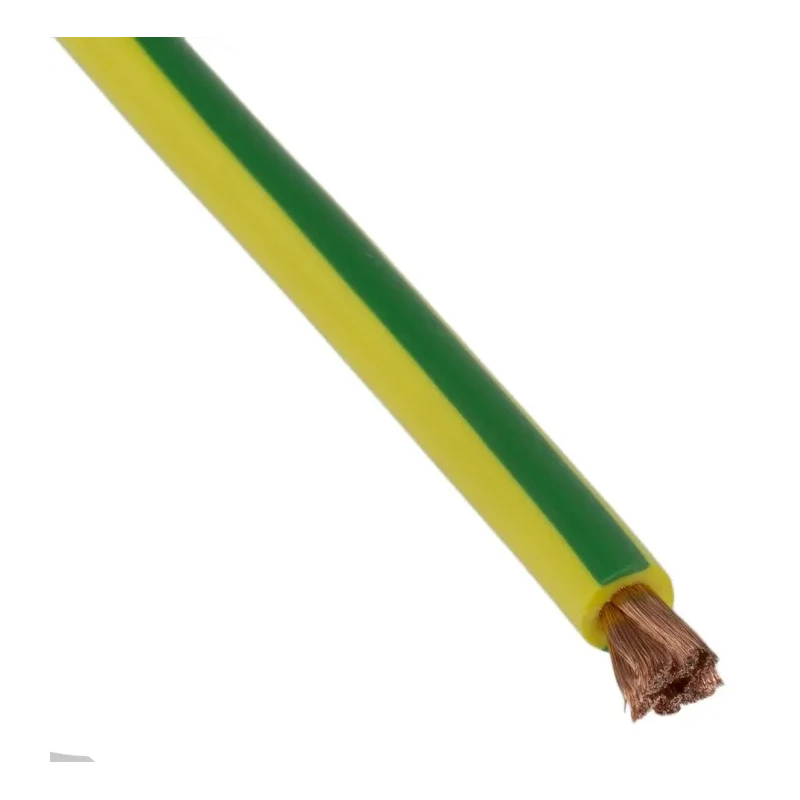 Staubli Green, Yellow Hook Up Wire 1036/0.07 mm Core Strands, 4.8mm Diameter, 1.5kV Voltage, 10m Length 175-7468